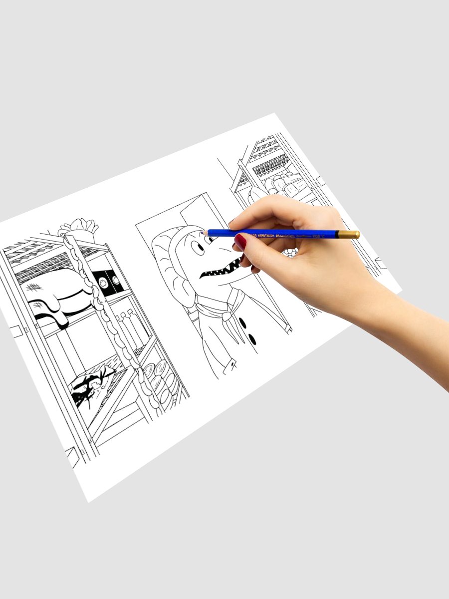 We're Out Of Cheese - Colouring Page [Dani & Dean Do An Internet] product image (1)