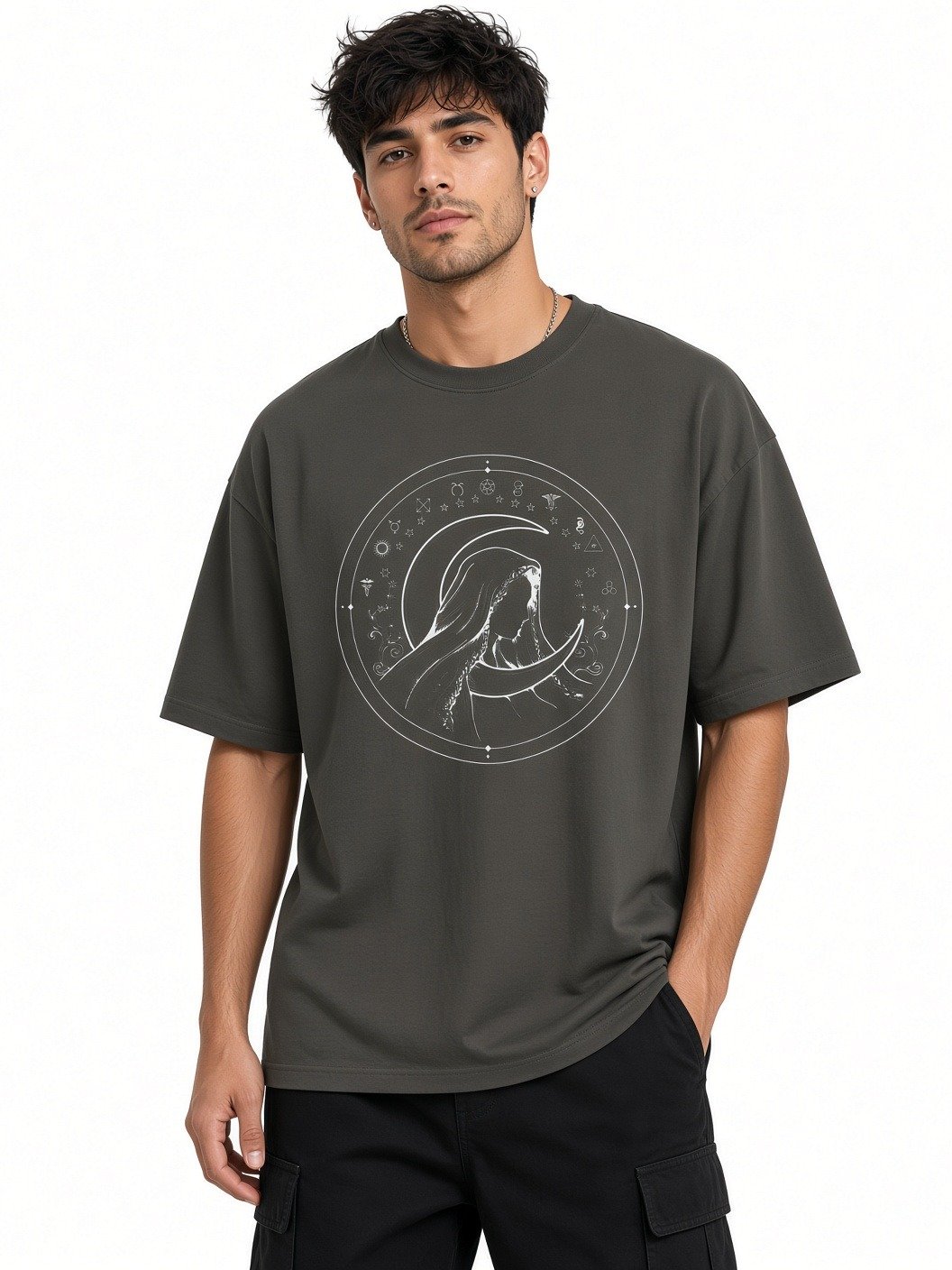 Veiled Crescent Seal // Lunar Oracle Heavyweight Box Tee product image (2)