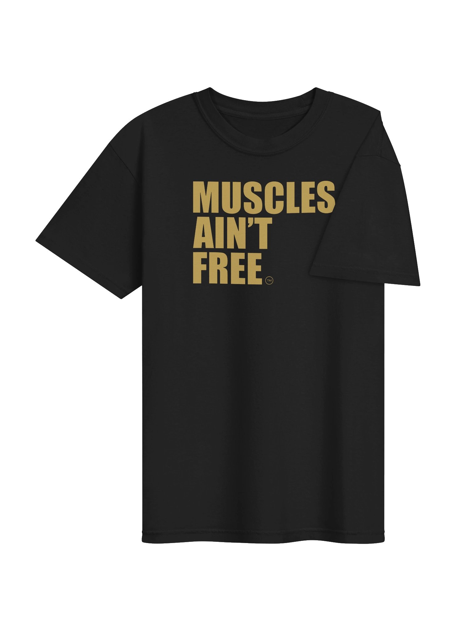 The "Muscles Ain't Free" Minimalist Gold Vintage Heavyweight Tee product image (43)