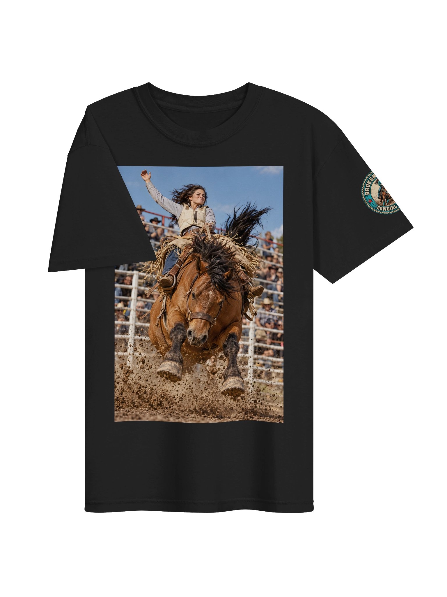 Bronc Riding T-Shirt | Broken Rodeo Cowgirl Division Shirt product image (5)