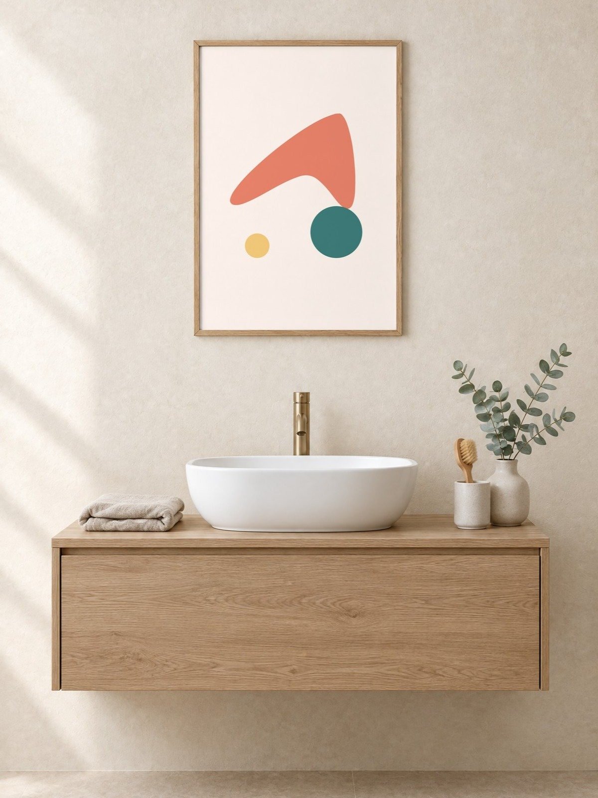 Coral Boomerang Print | Retro Bathroom Wall Art product image (1)