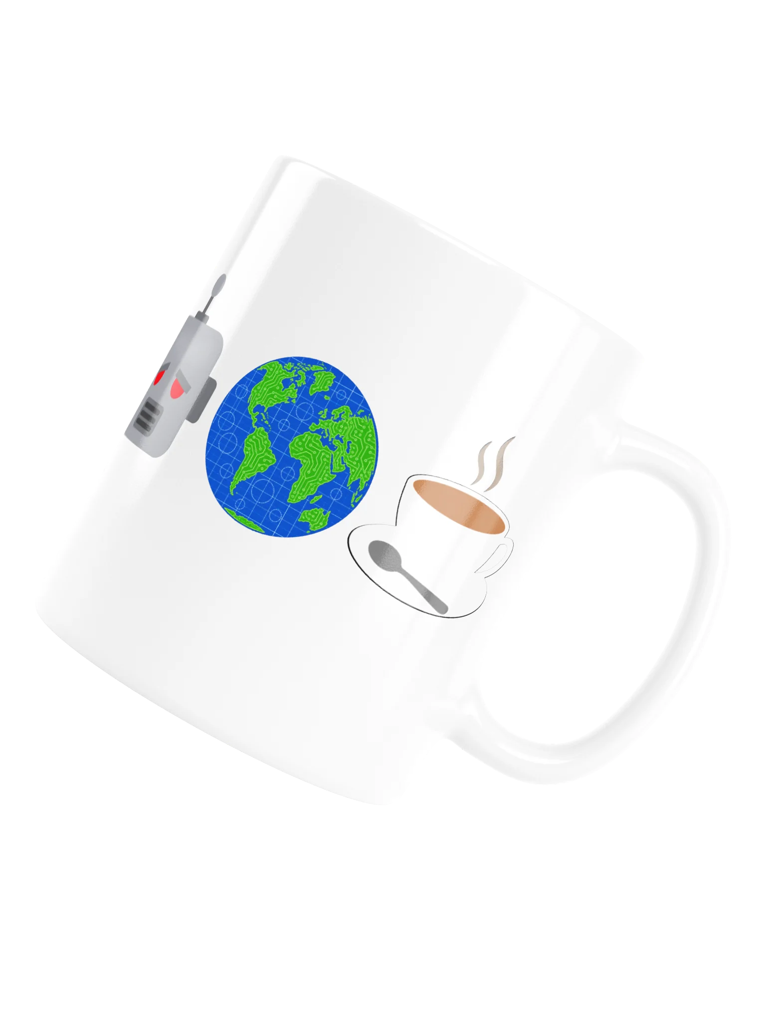 Fish, Spiral, Flowers, Robot, Earth, Tea-cup (White) product image (6)