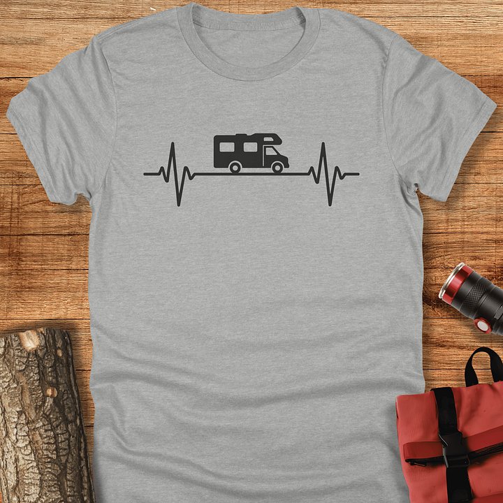 RV camping heartbeat t-shirt, Unisex product image (1)