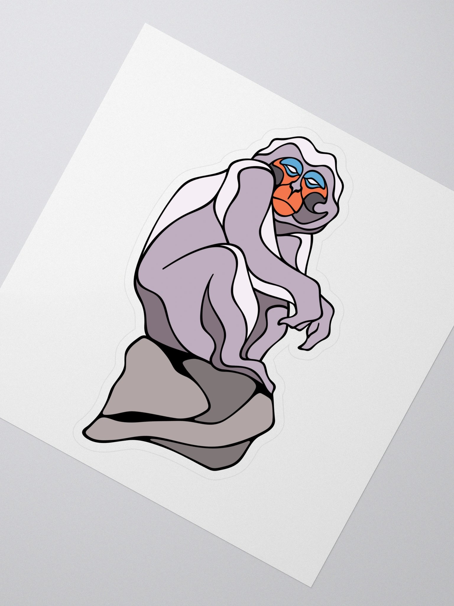 Haughty Macaque - Large Kiss Cut Sticker product image (2)