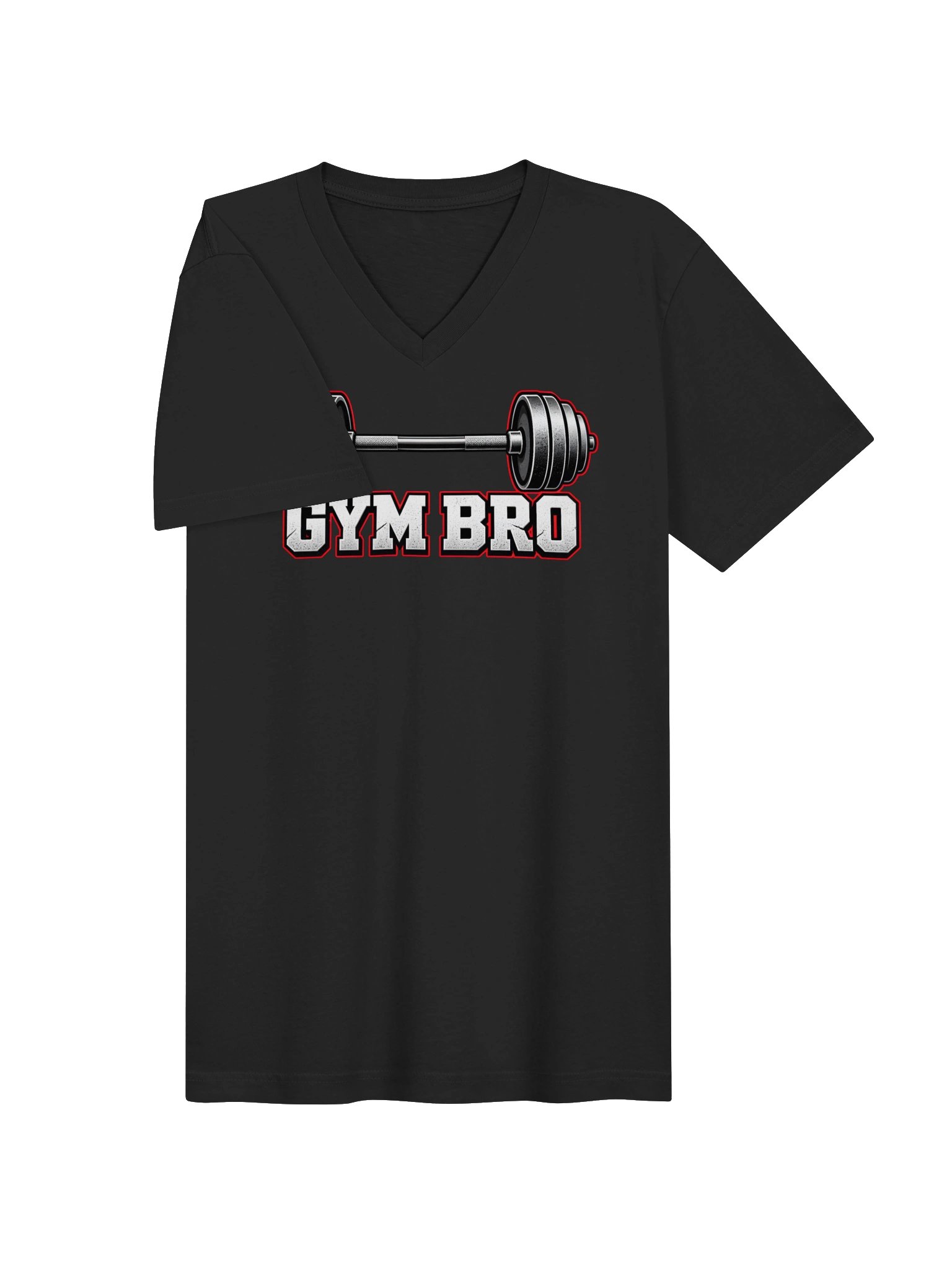 GYM BRO Barbell V-Neck Tee product image (15)