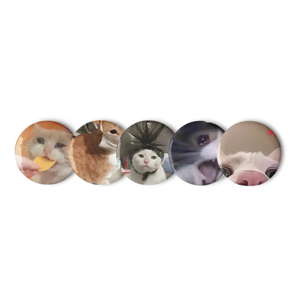Set of Pin Buttons: Meme Cats 34 product image (1)
