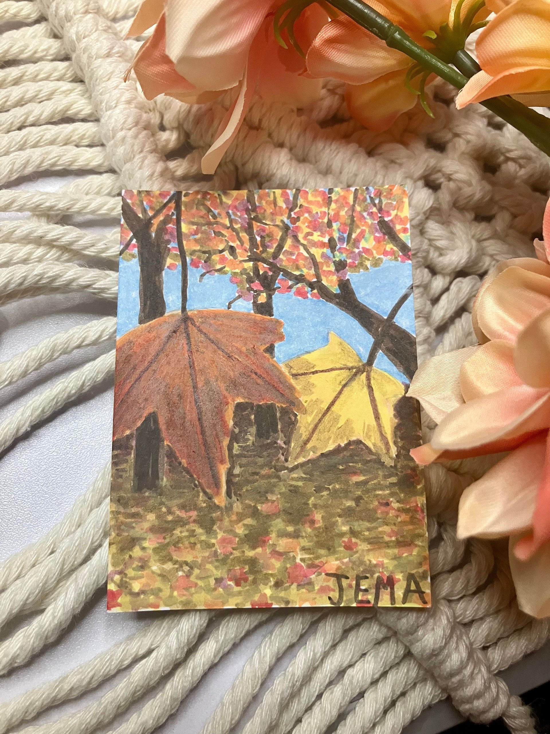 Fall Leaves ACEO Original Marker Artwork product image (2)