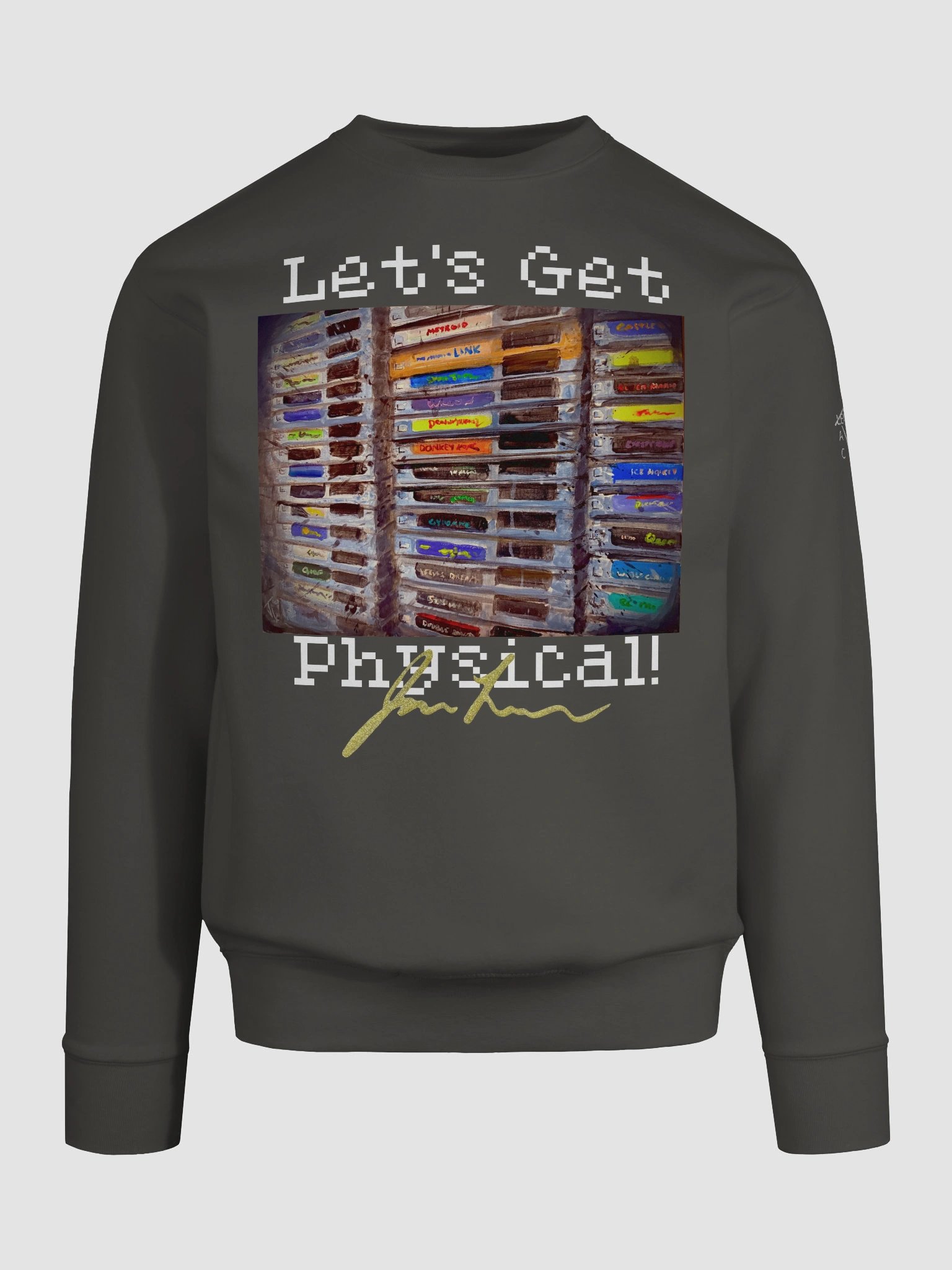 "Let's Get Physical!" Stacked Retro Gaming Cartridges Sweatshirt product image (9)