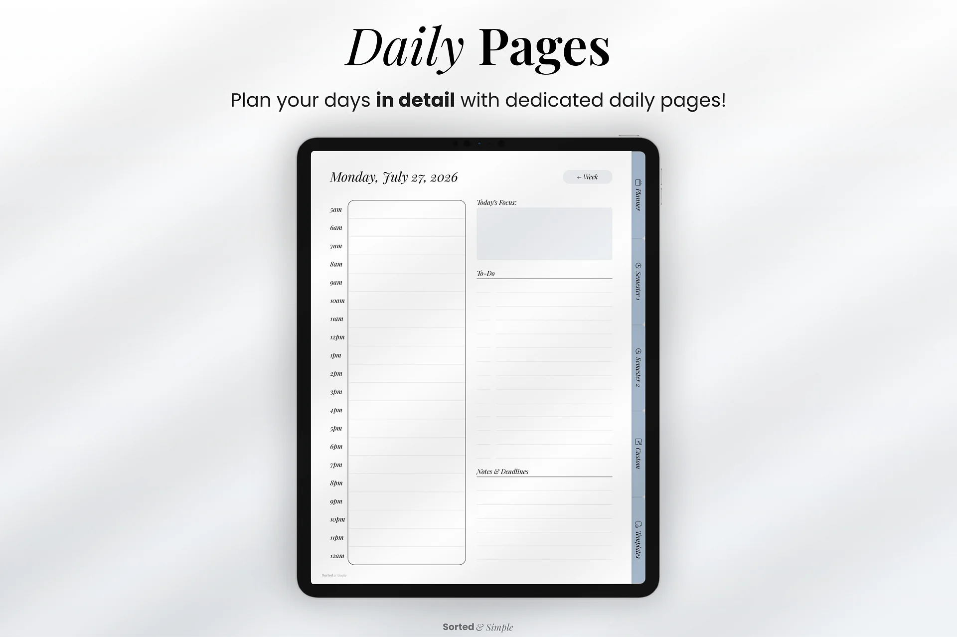 2026/2027 Mid-Year Student Digital Planner Portrait - Dusty Blue product image (10)