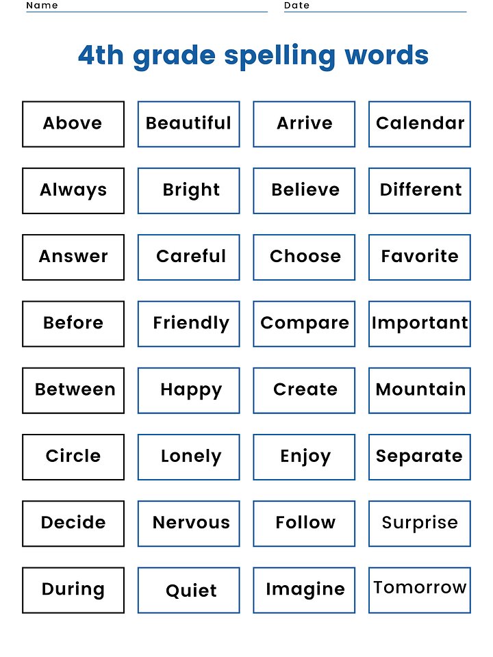 Unlock Spelling Superpowers: 4th Grade Word Printable product image (1)