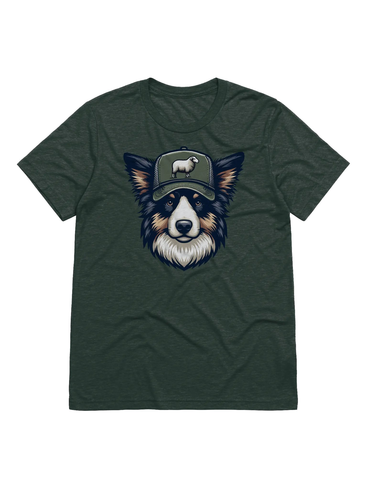 Border Collie in Trucker Hat with Sheep - Tri Blend Premium T-Shirt product image (1)