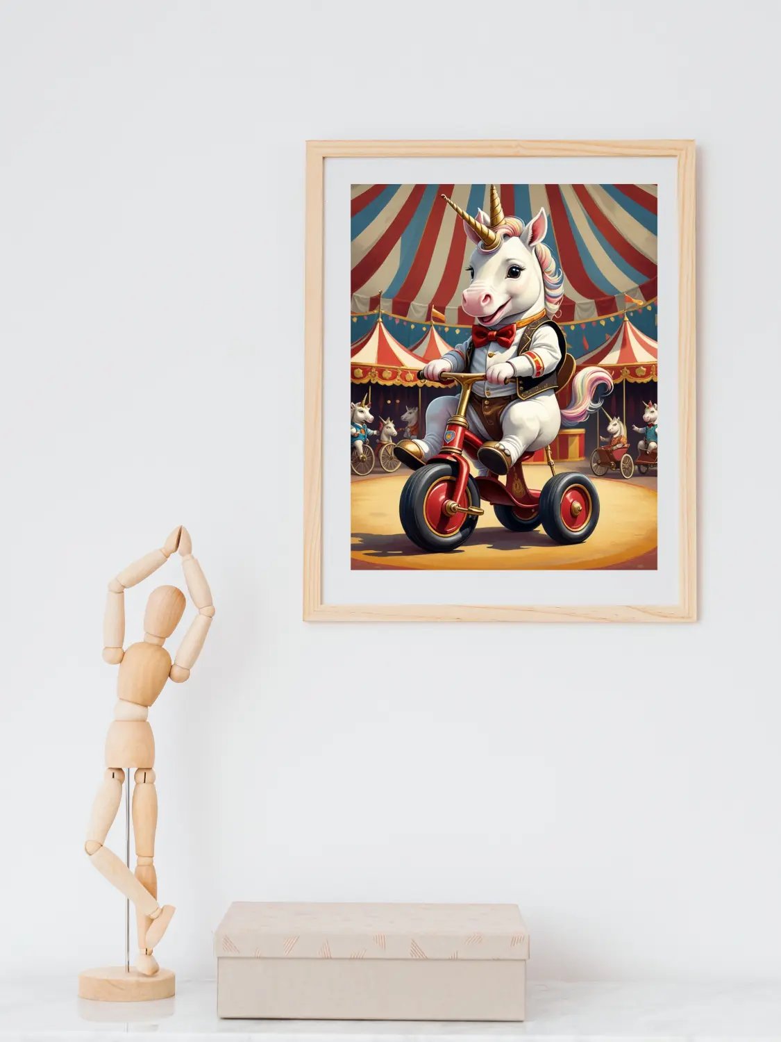 Circus Unicorn on a Tricycle Kid Nursery Print Child Wall Art product image (6)