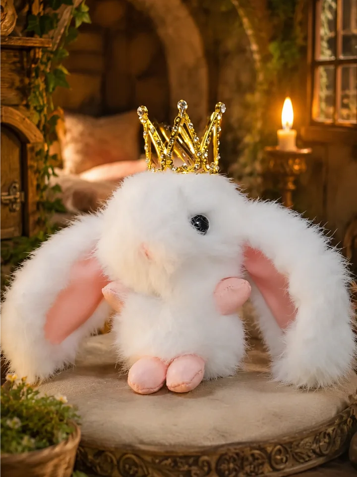 The Armored Kingdom Crowned Snowflake White Snugglehop Bunny Keychain-Soft & Squishable-Cuddly product image (1)
