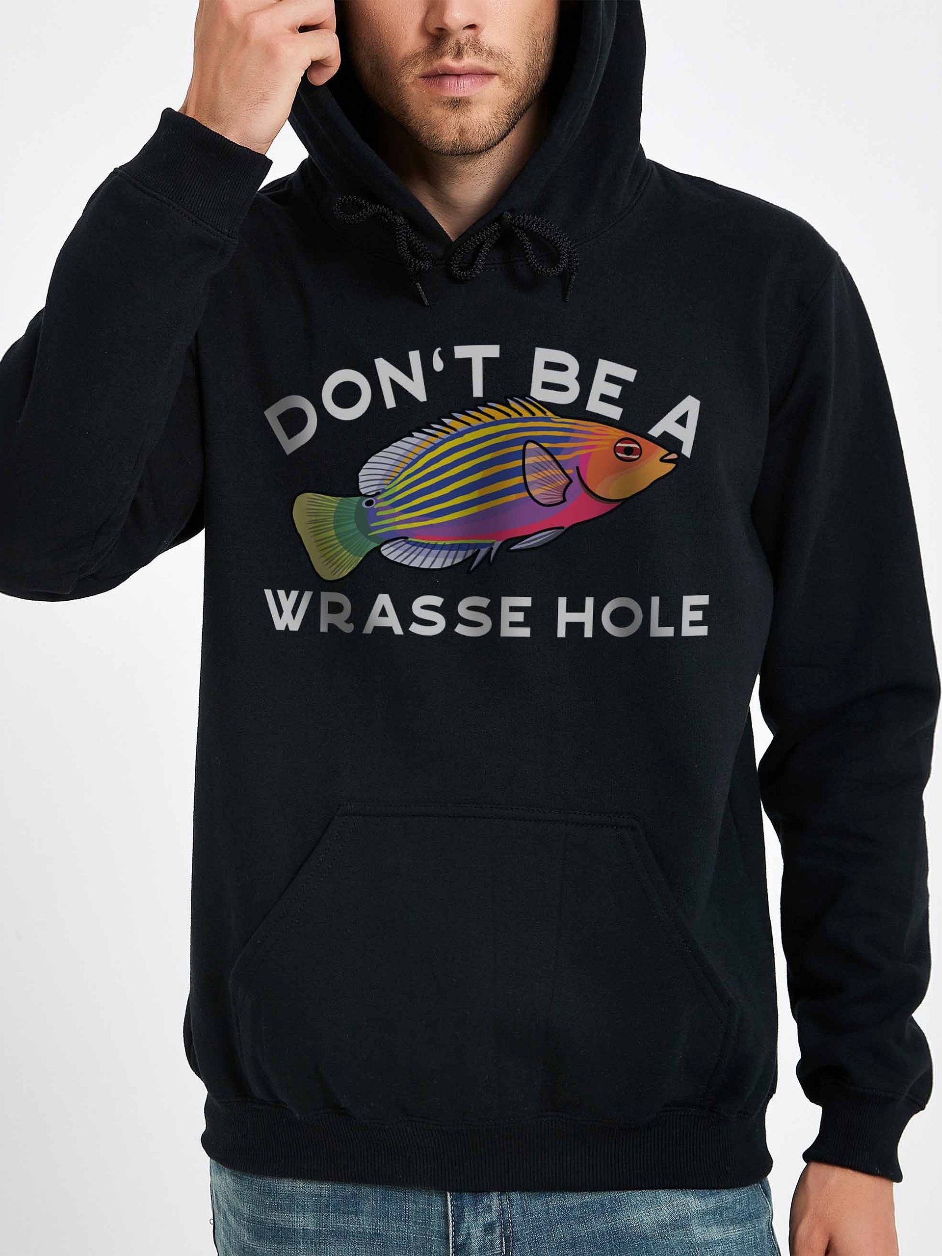 Don't Be a Wrasse Hole Sixline Wrasse Hoodie for Reef Aquarium Lovers product image (2)