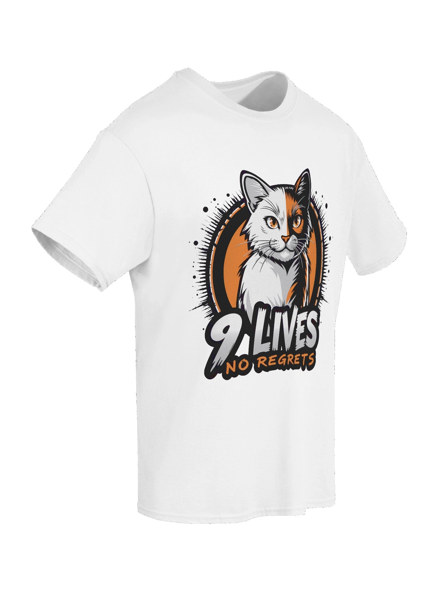 '9 Lives No Regrets' Cat Attitude T-Shirt - Fearless Feline Vibes product image (6)