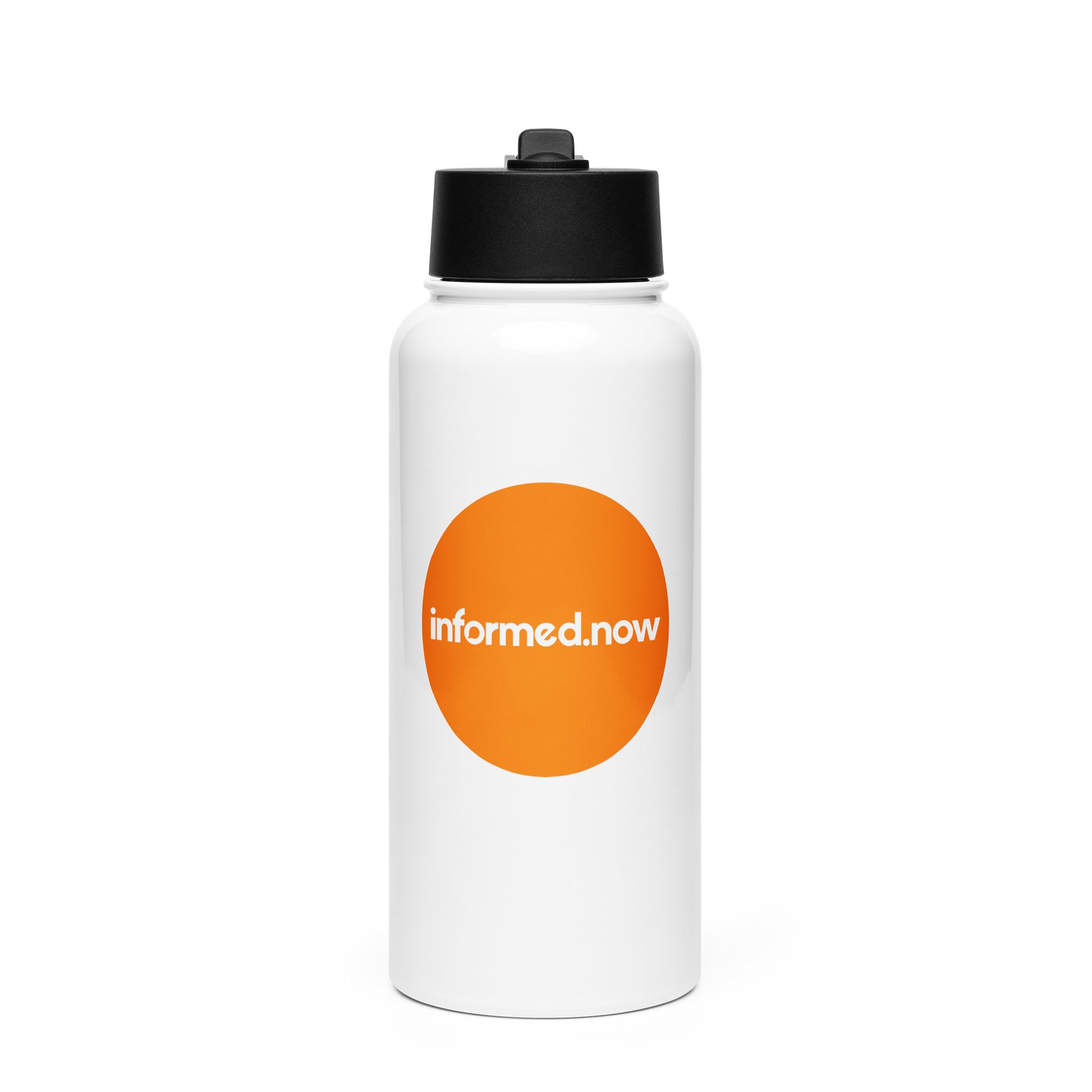 informed.now Stainless Steel Water Bottle with Straw Lid (Orange) product image (1)