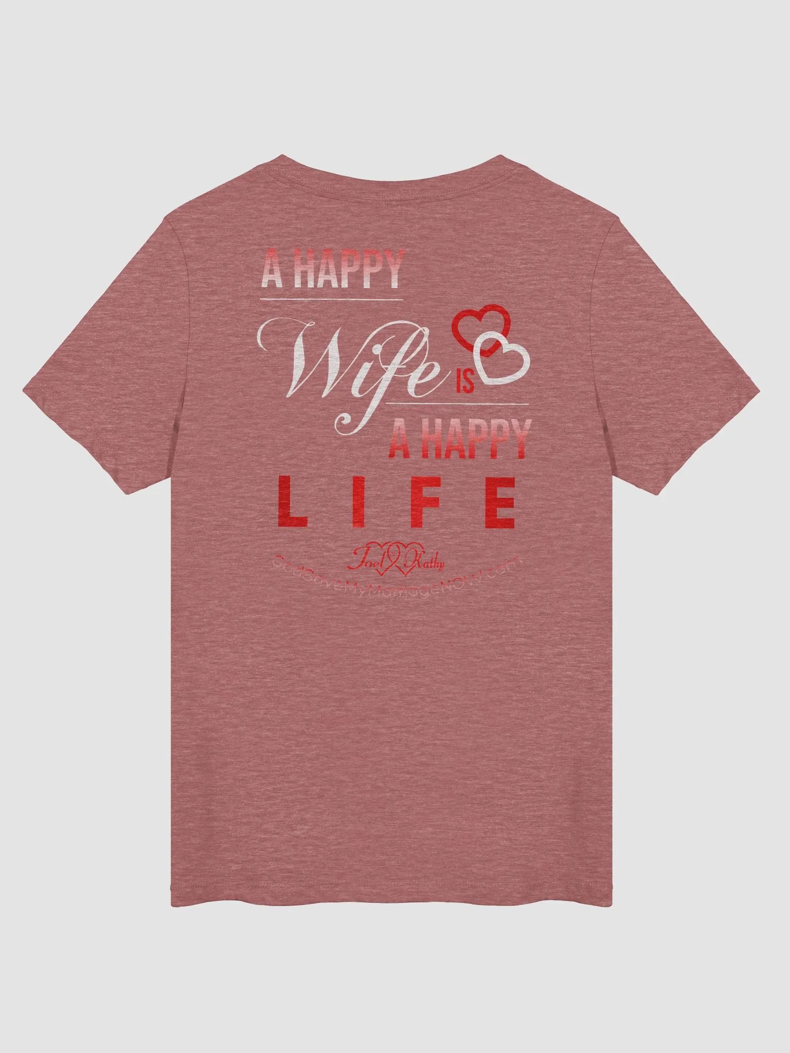 My Husband's Wife is Totally Amazing & A Happy Wife is a Happy Life V-Neck Tee product image (4)
