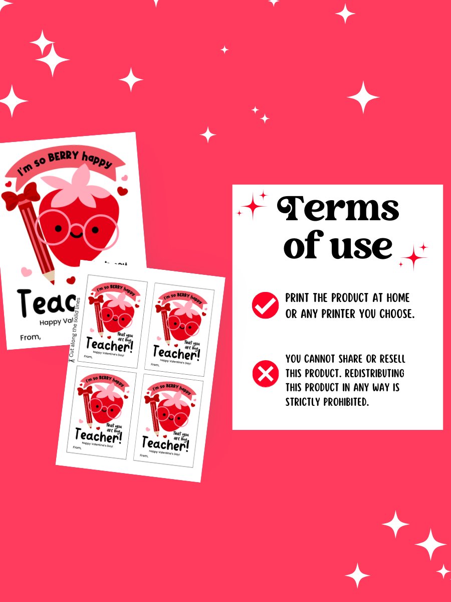 BERRY HAPPY VALENTINE'S DAY CARDS FOR TEACHERS product image (7)
