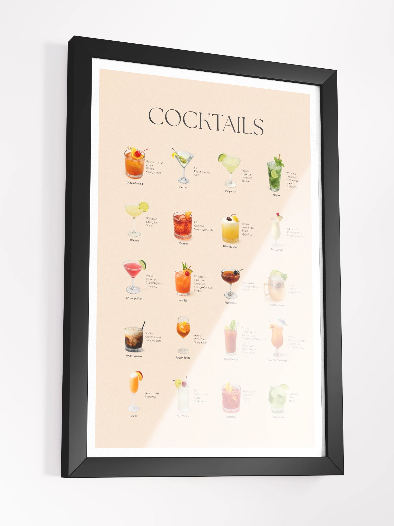 Classic Cocktails Framed Art Print product image (8)