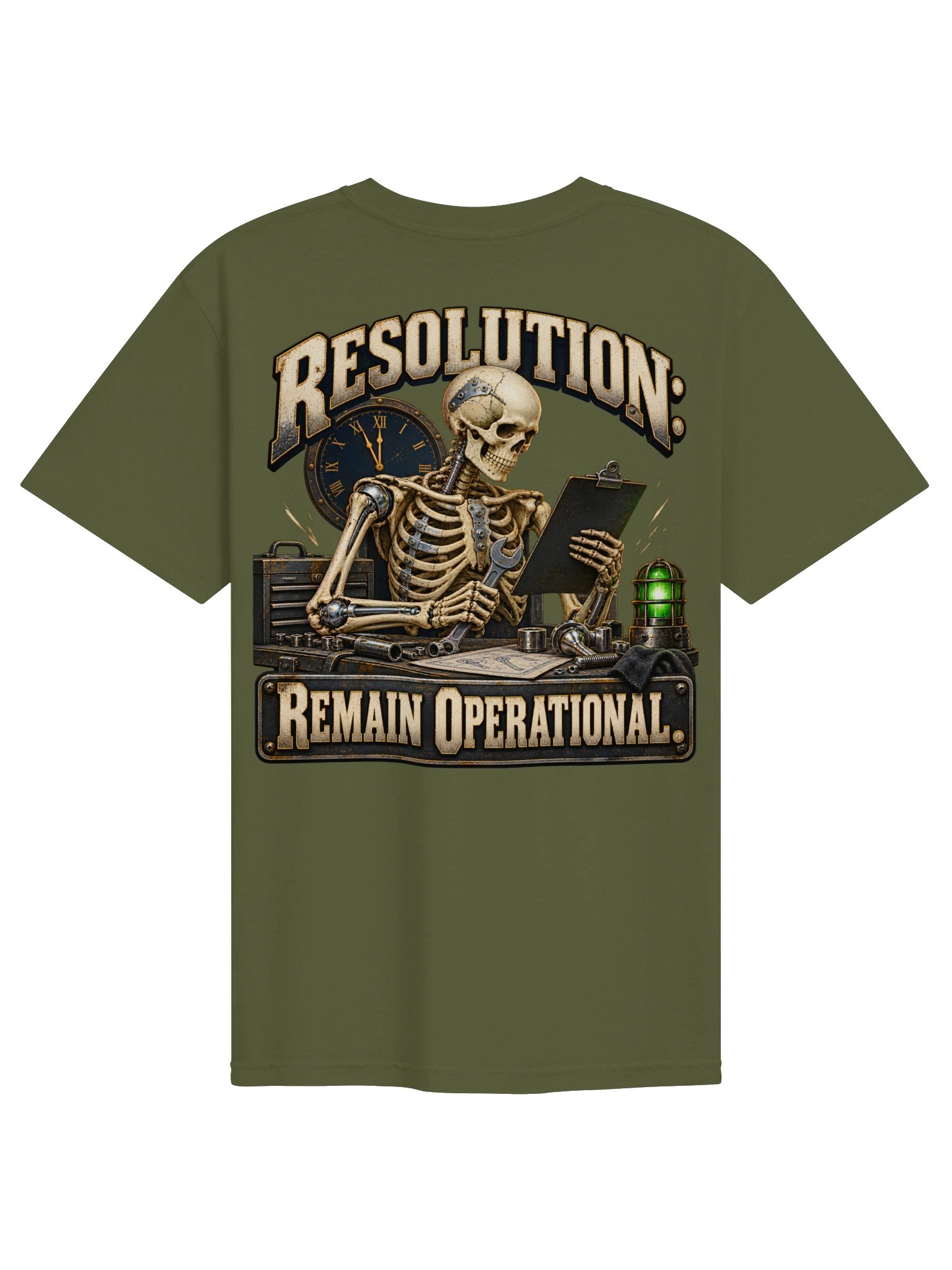 Funny New Year Shirt — Resolution: Remain Operational Skeleton Tee | Broken Holly-Daze™ product image (3)