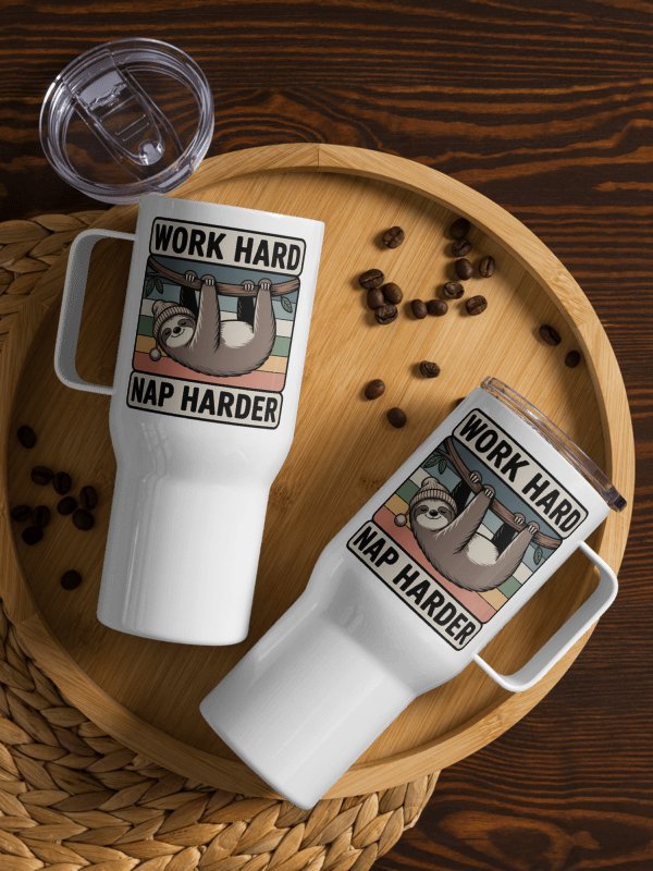 Work Hard Nap Harder Non-Sacral Travel Mug product image (6)