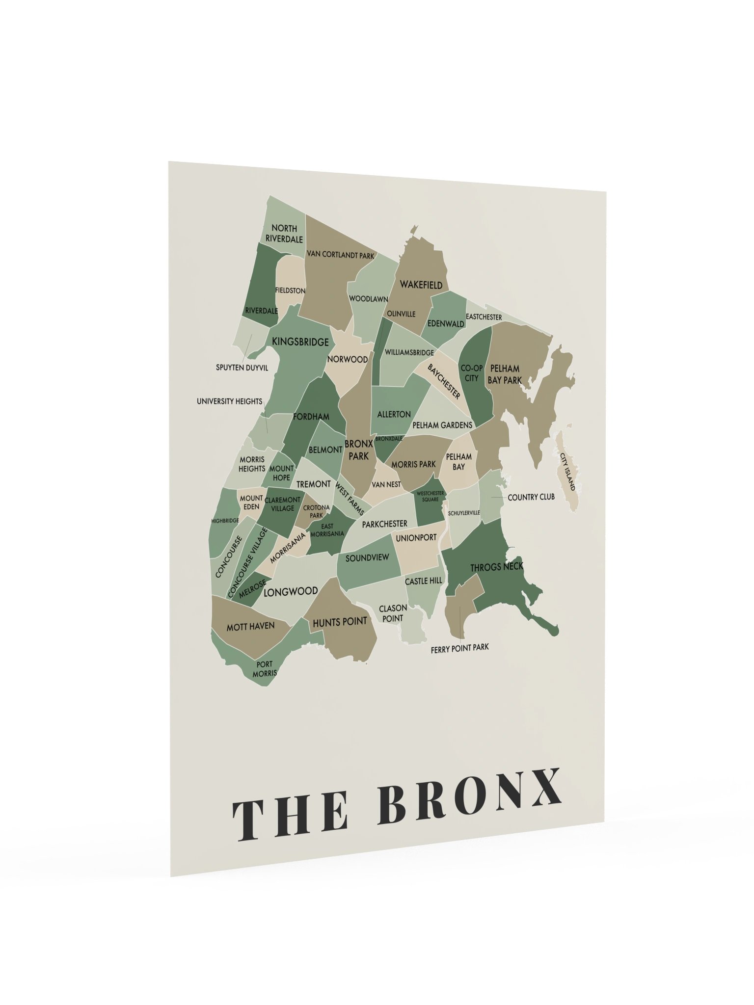 Bronx Neighborhood Map (Sage) [all] product image (3)