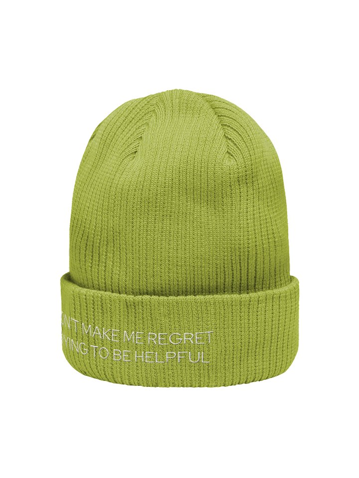 Don’t Make Me Regret Trying to Be Helpful - Embroidered Beanie product image (2)