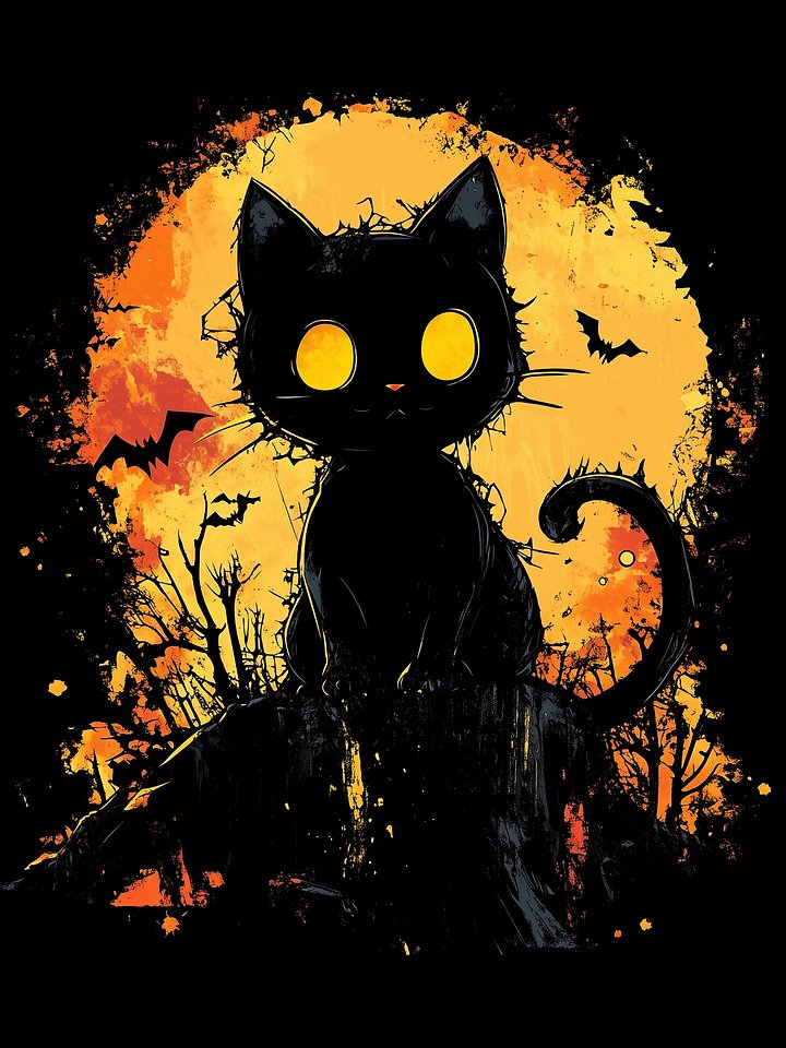 Spooky Cat! - Supersoft fitted T-shirt product image (2)