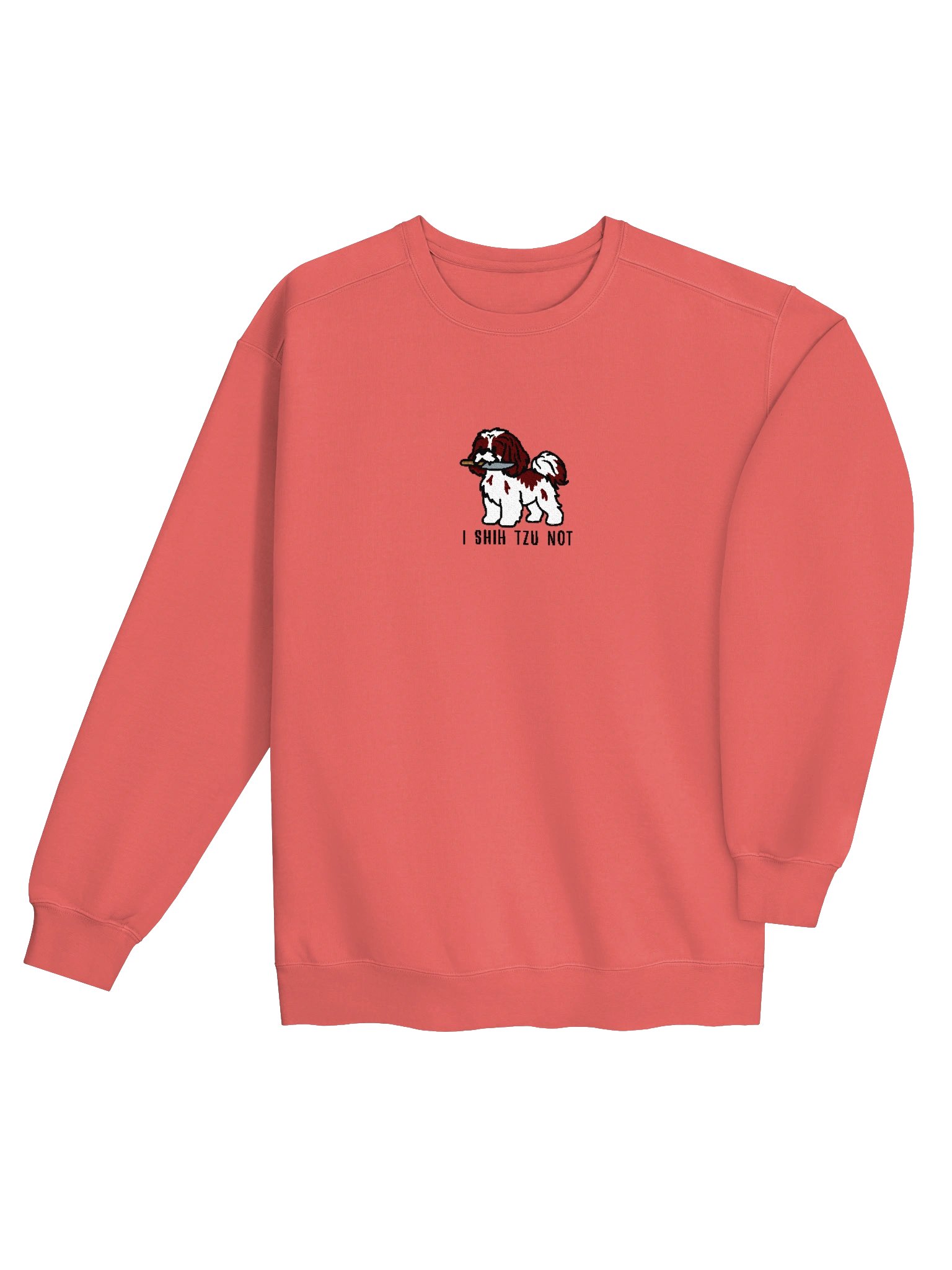 I Shih Tzu Not Funny Chibi-Style Embroidered Premium Sweatshirt for Shih Tzu(Chocolate & White) Owners product image (20)