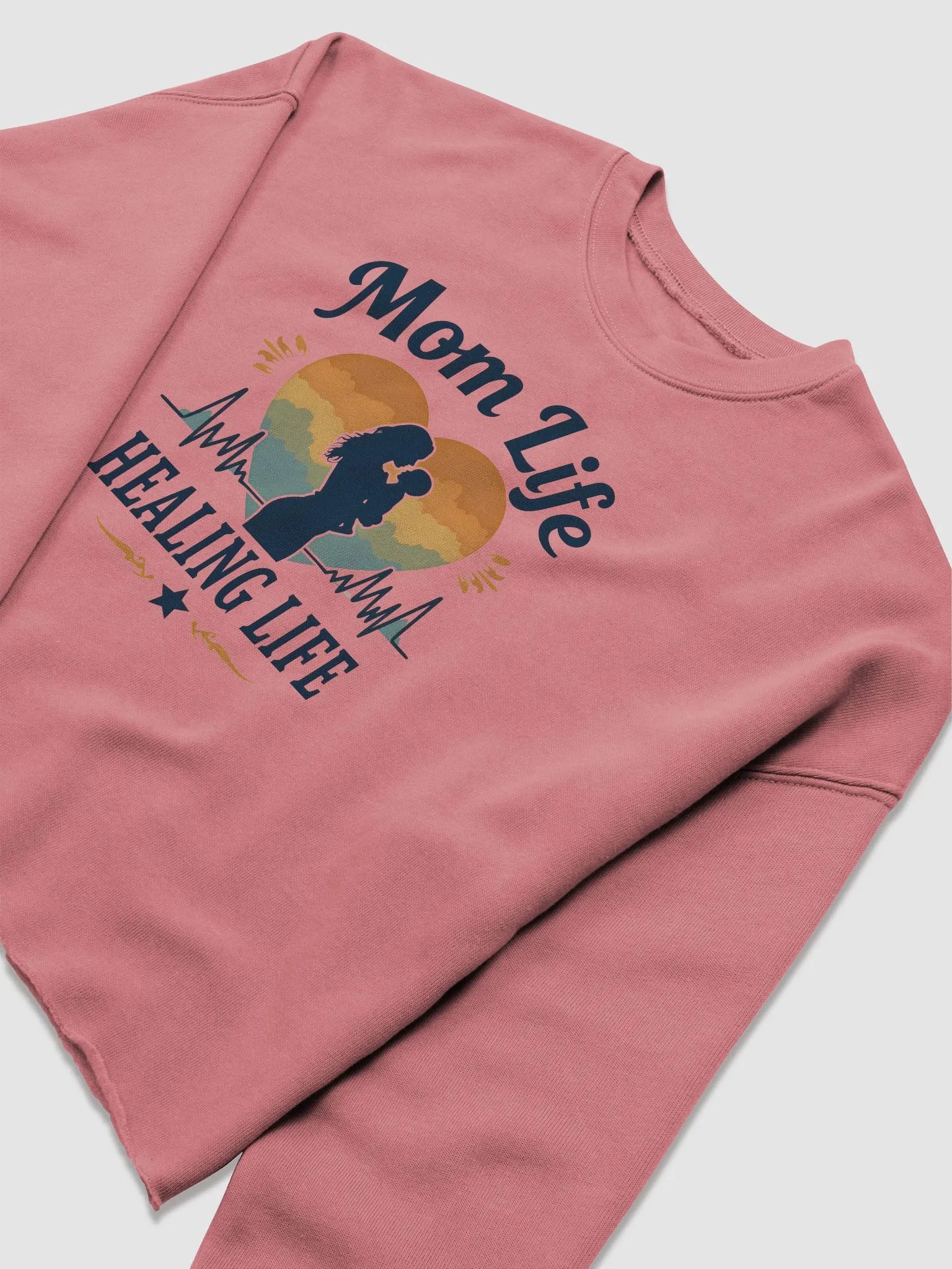 Mom Life Sunset Silhouette Crop Sweatshirt product image (13)