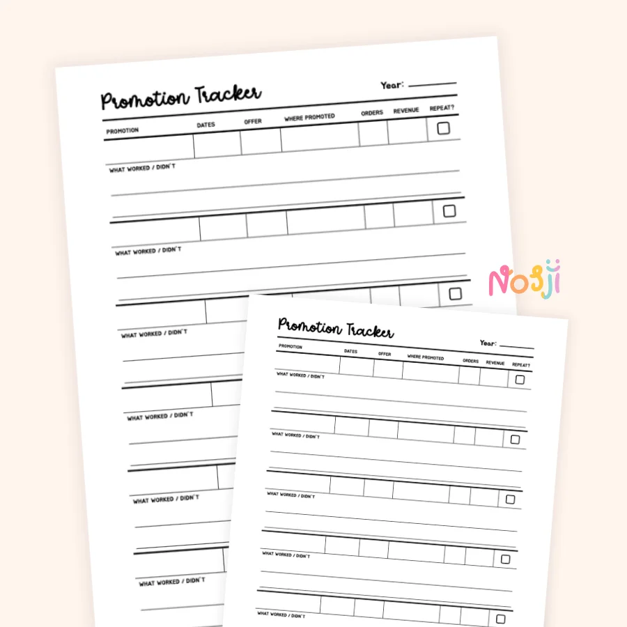 Promotion Tracker Printable Marketing Promotion Tracker product image (1)
