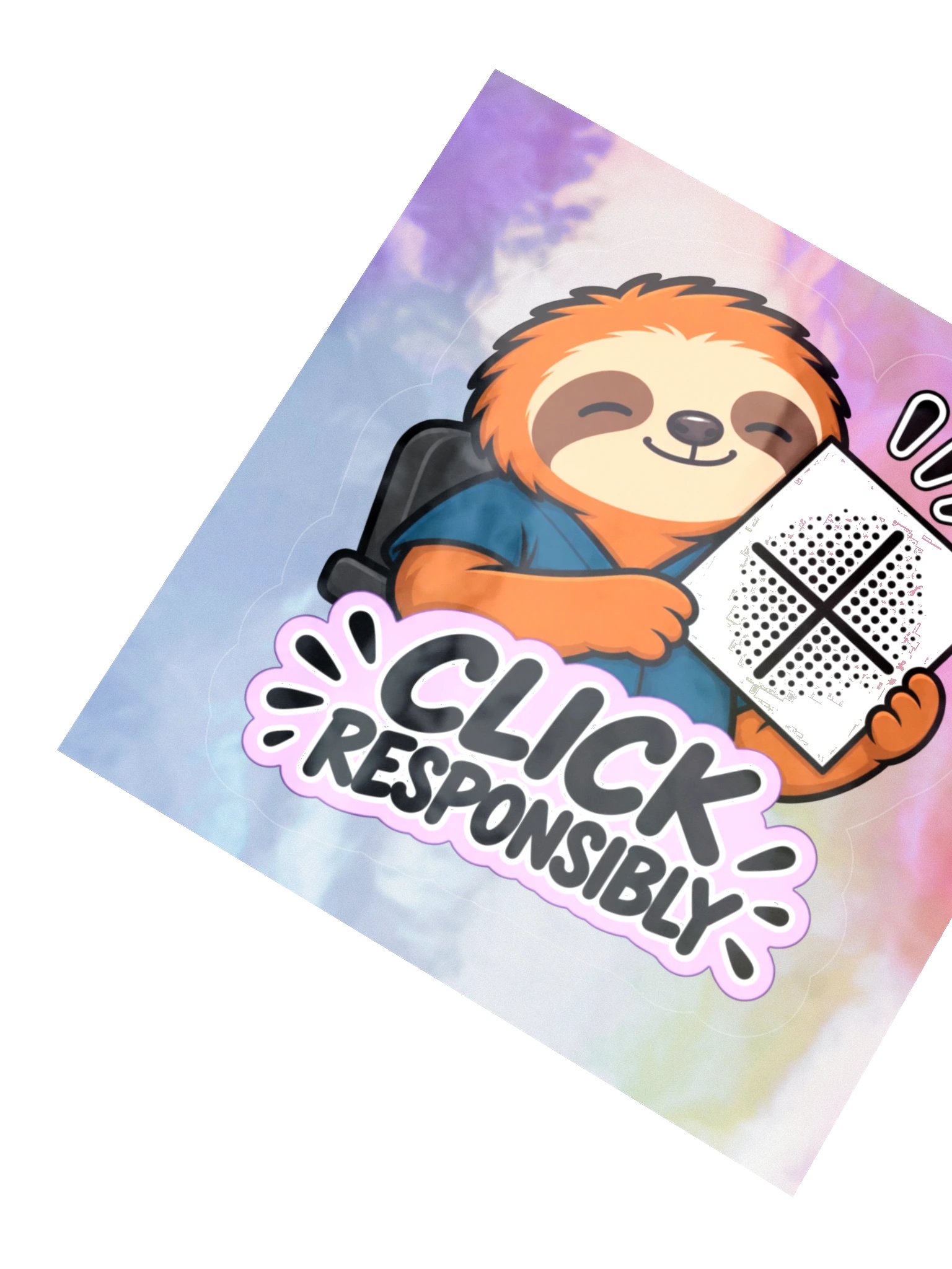 Sleepy Optometrist Click Responsibly Holographic Sticker Sheet product image (2)