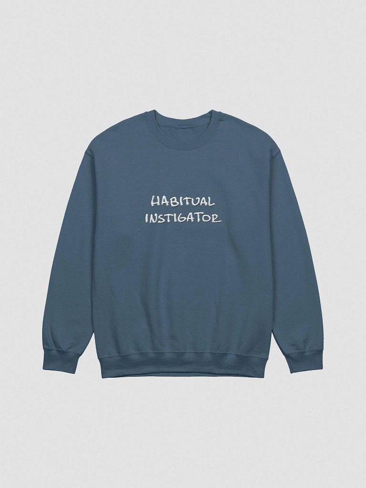 HABITUAL INSTIGATOR (lg. design, white thread) embroidered crewneck product image (7)