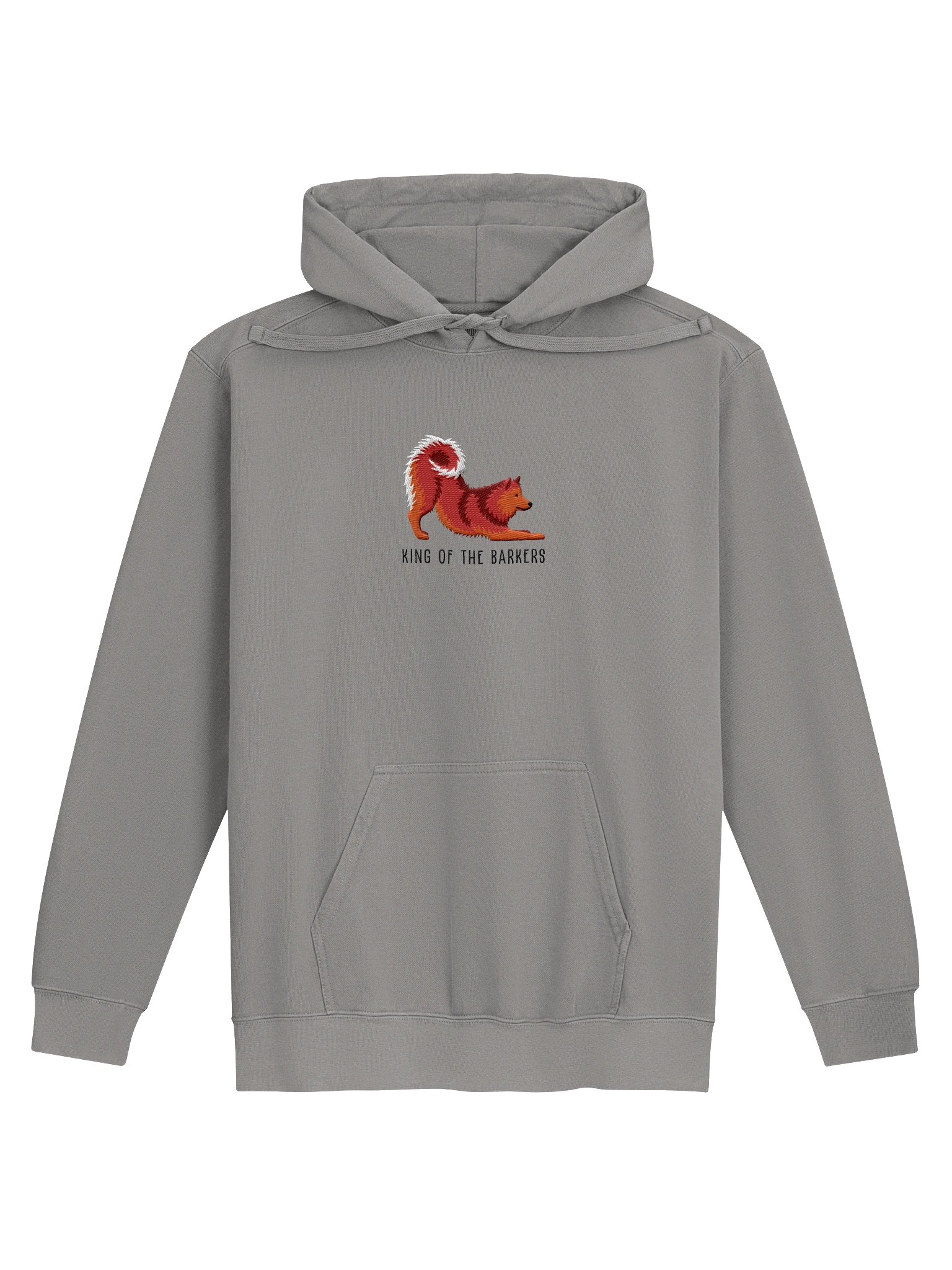 King of the Barkers Premium Hoodie (Embroidered) of a Finnish Spitz(Red) product image (9)