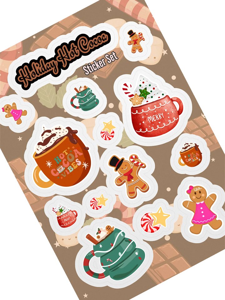 Holiday Hot Cocoa Sticker Set product image (1)