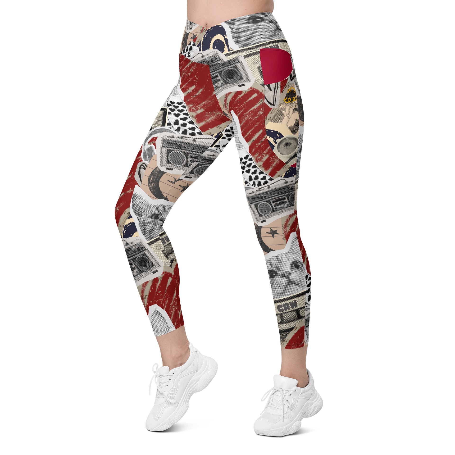 Favorite Things Nostalgic Collage Yoga Pants with Cat product image (5)