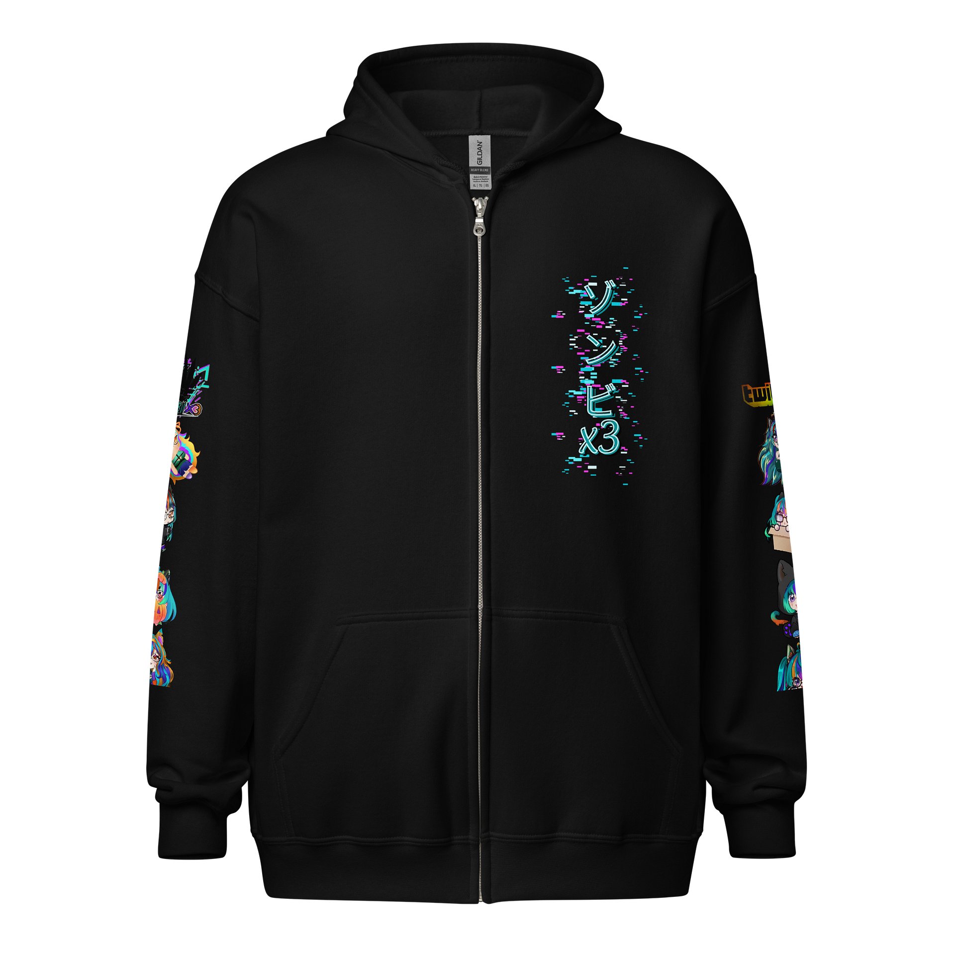 glitch stamp zip up hoodie (updated) product image (1)