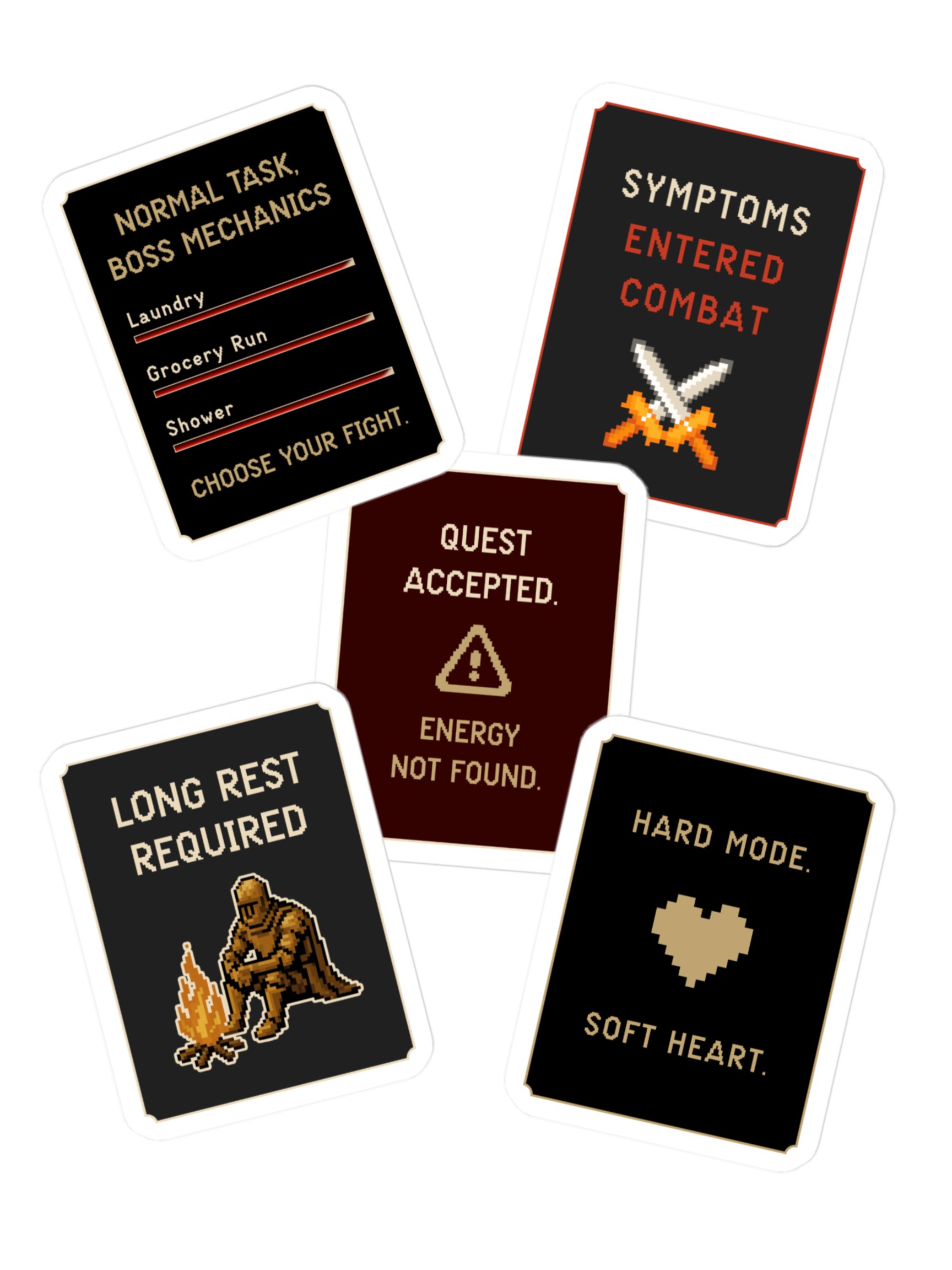 Spoonie Gamer Sticker Pack | Chronic Illness Vinyl Decal Sheet product image (1)