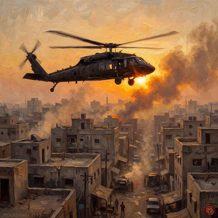 Mogadishu 1993: Black Hawk Down — High-Resolution Military History Art (Digital Download, 5400×5400 PNG, 300 DPI) product image (1)