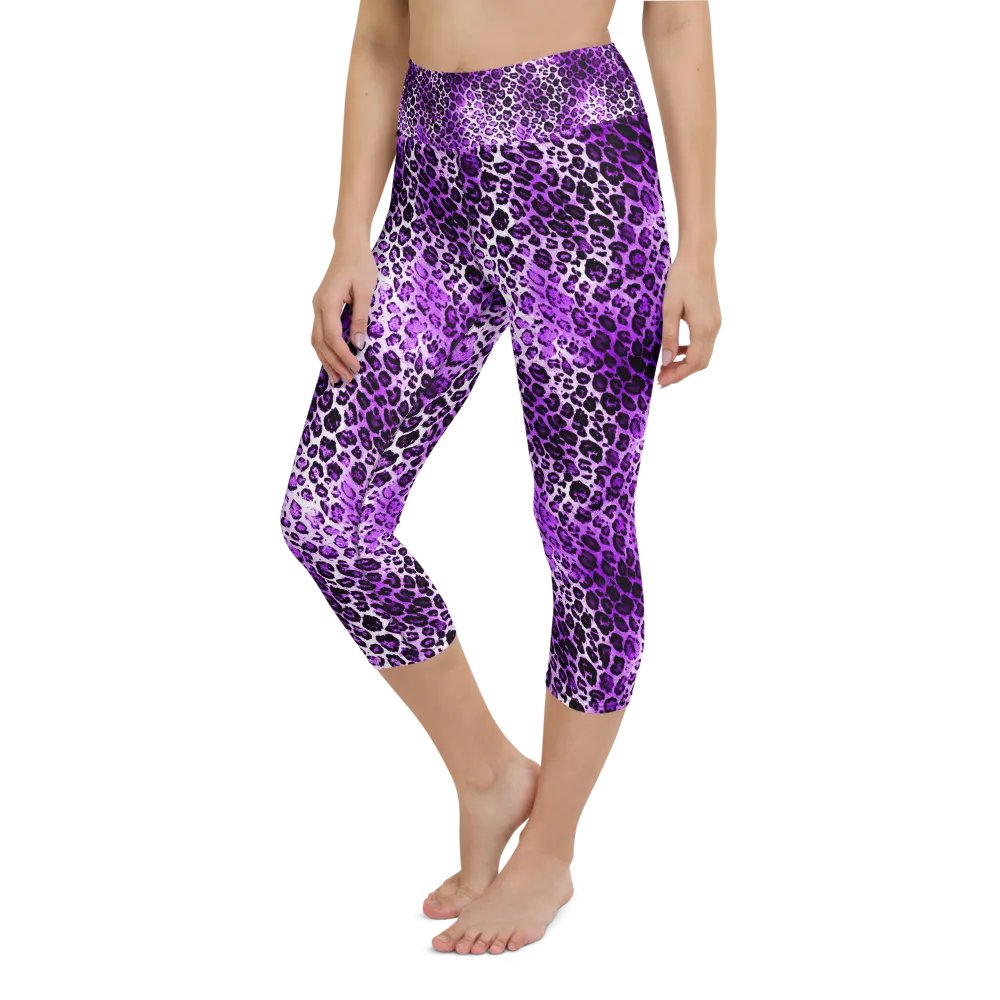 Purple Leopard Pattern Capri Leggings product image (6)