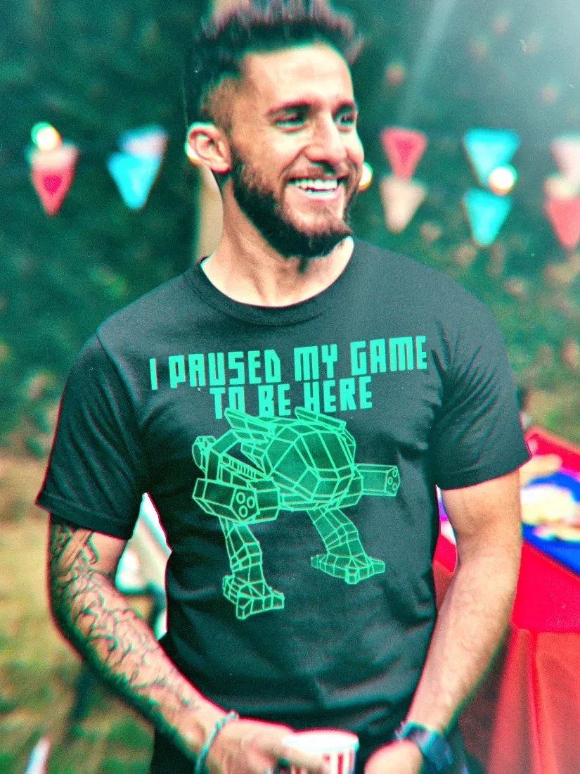 Mecha Shirt Retro Gamer I Paused My Game To Be Here Funny Tee product image (2)
