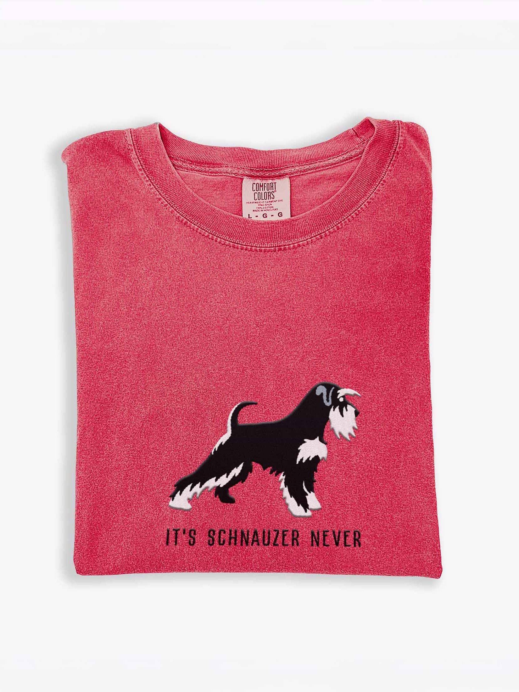 It's Schnauzer Never T-Shirt(Embroidered) of a Miniature Schnauzer(Black & Silver) product image (1)