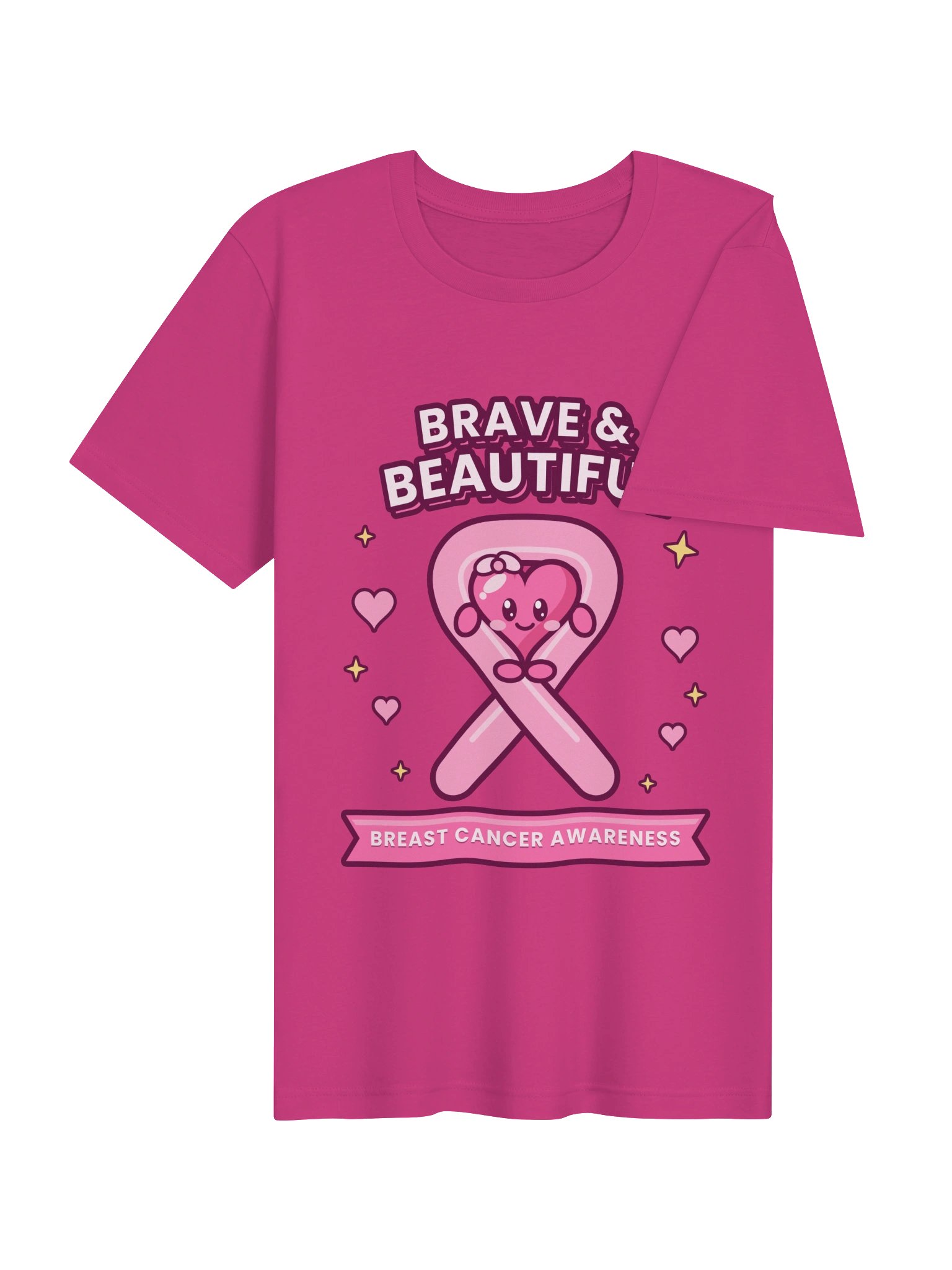 Cute Heart Pink Ribbon Tee Breast Cancer Awareness product image (6)