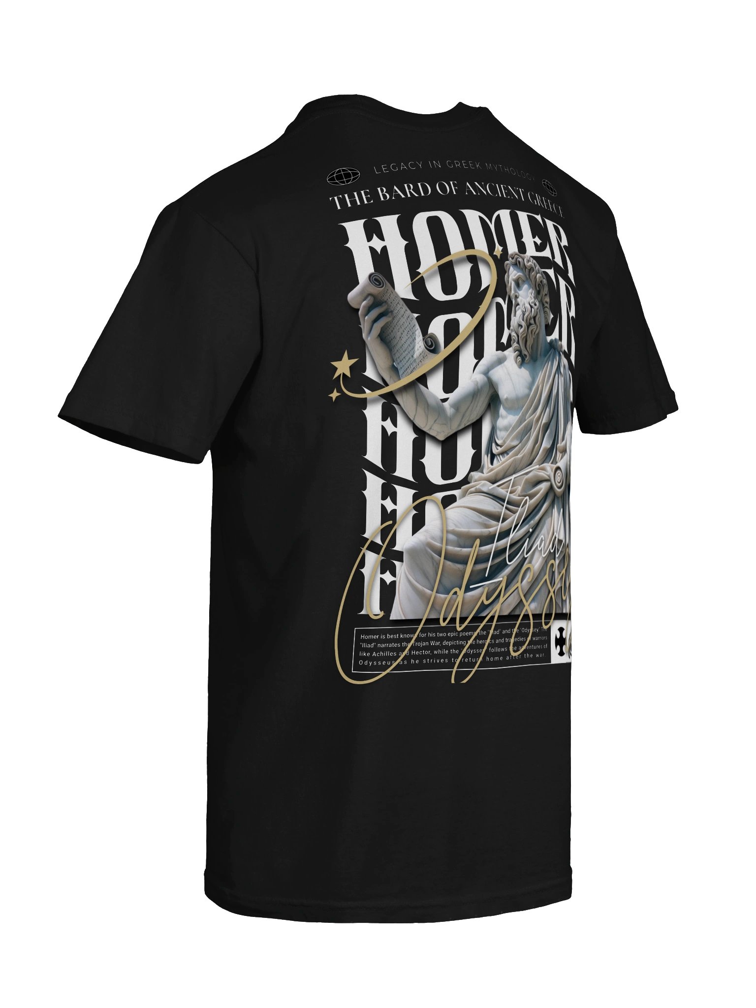Homer Iliad Odyssey Graphic Tee - Greek Mythology Statue Vintage Oversized Streetwear T-Shirt product image (5)