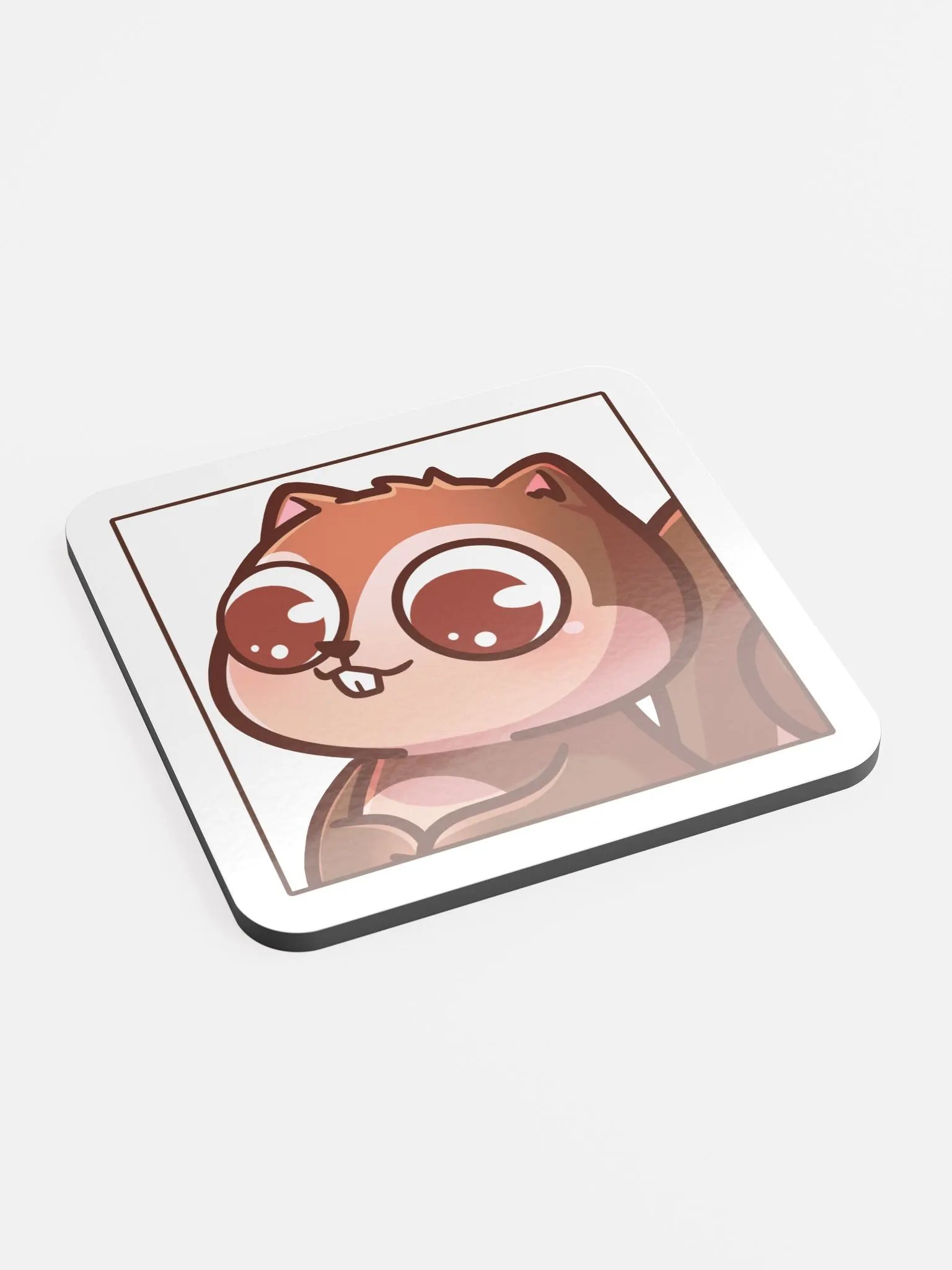 Whimsical Squirrel Glossed Cork Coaster product image (2)