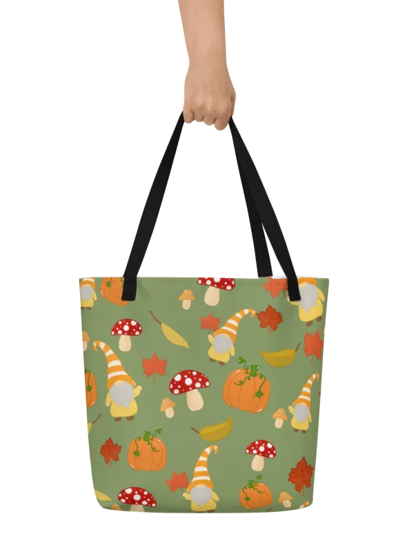 Fall with my Gnomies in Green Pattern Tote product image (2)