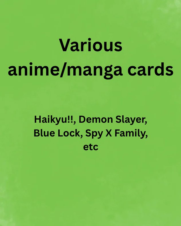 Anime/Manga trading cards product image (1)