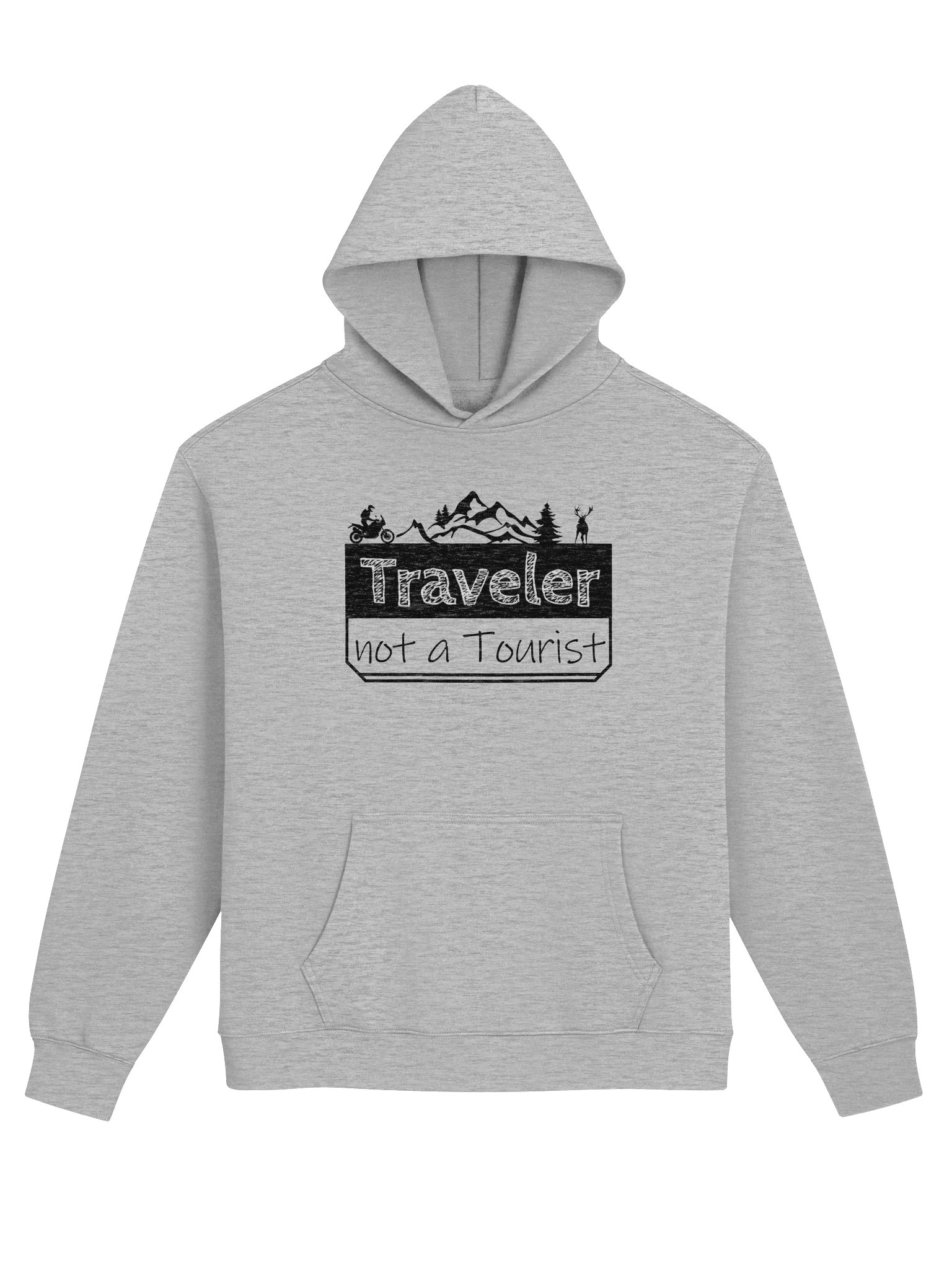Traveler not a Tourist | Adventure Motorcycle Hoodie product image (1)
