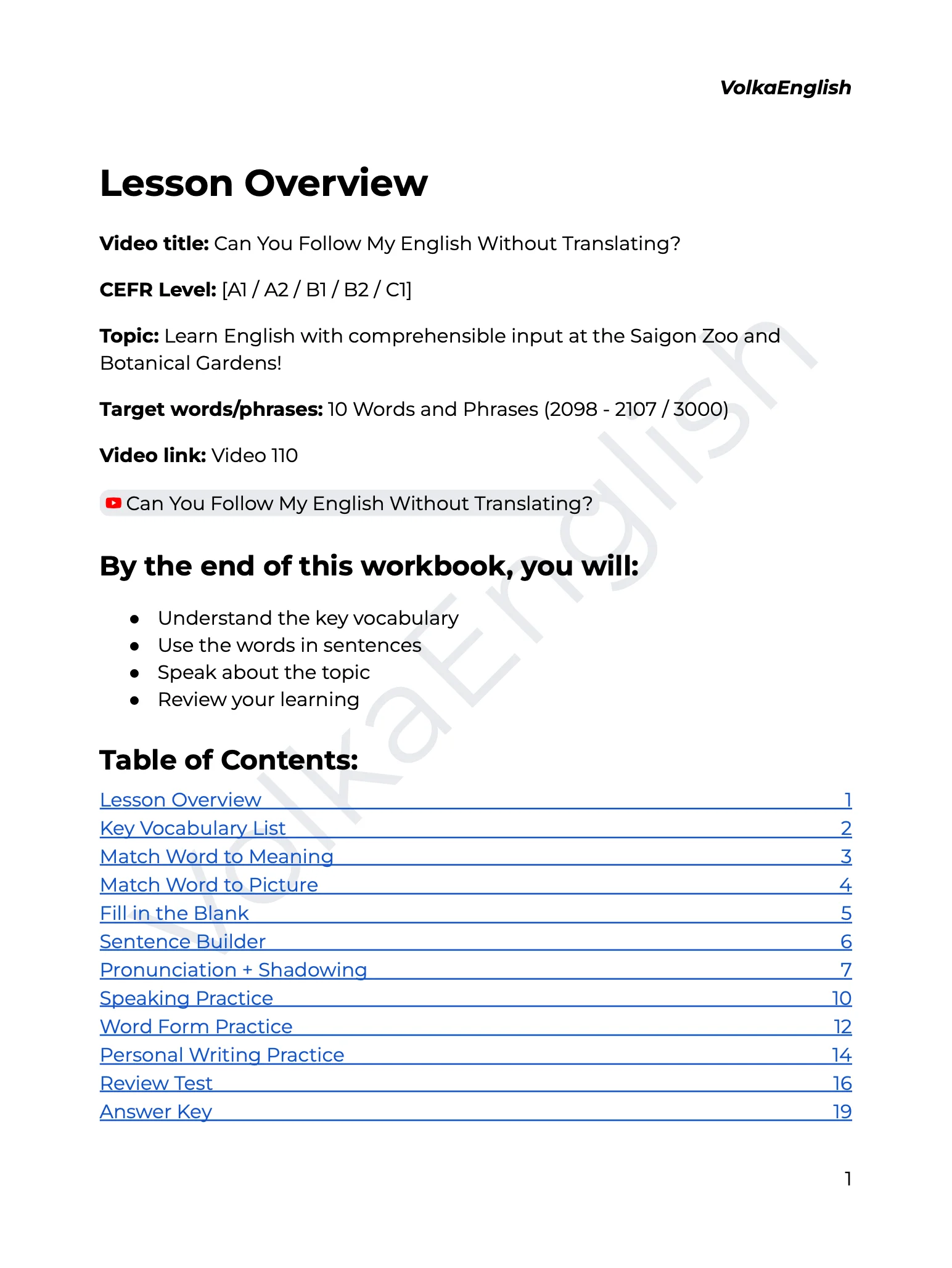 Can You Follow My English Without Translating? - Video 110 Study Pack product image (2)