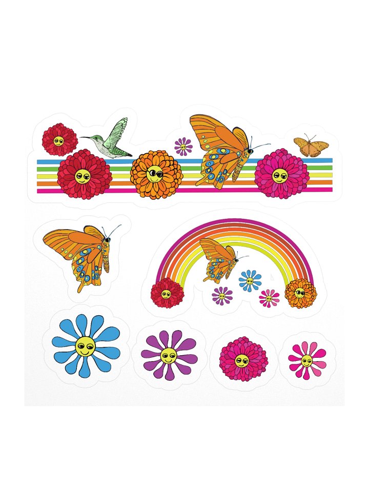 Rainbows Flowers Butterflies Stickers product image (1)